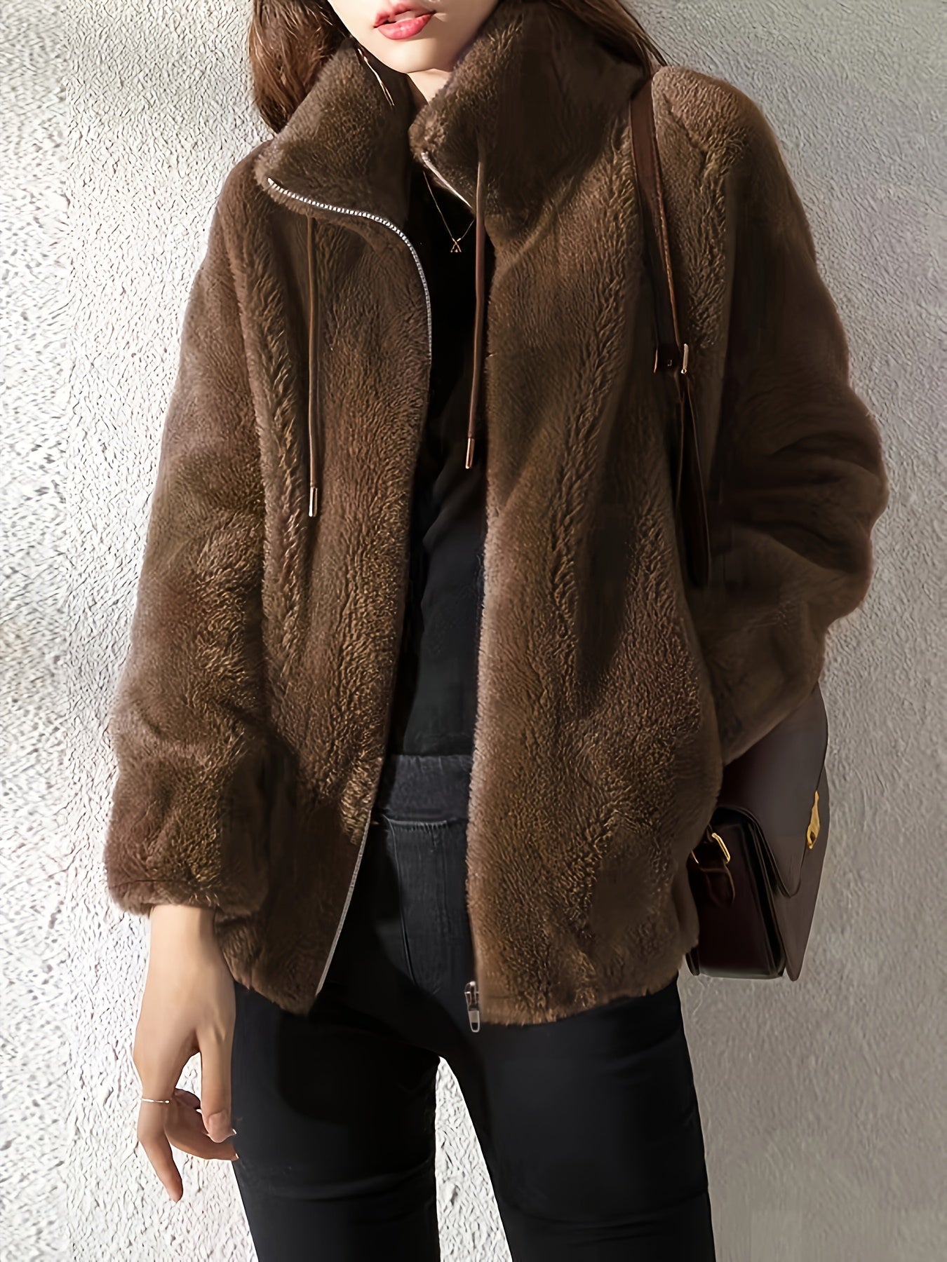 Manteau Teddy à cordon