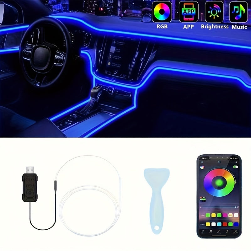 Bande lumineuse LED intérieure de voiture découplable,