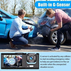 Caméra de bord de voiture avec double objectif intégré avant et arrière Full HD 1080P