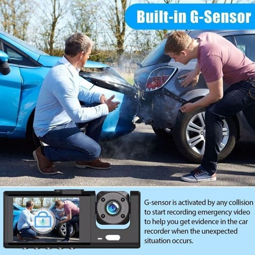 Caméra de bord de voiture avec double objectif intégré avant et arrière Full HD 1080P