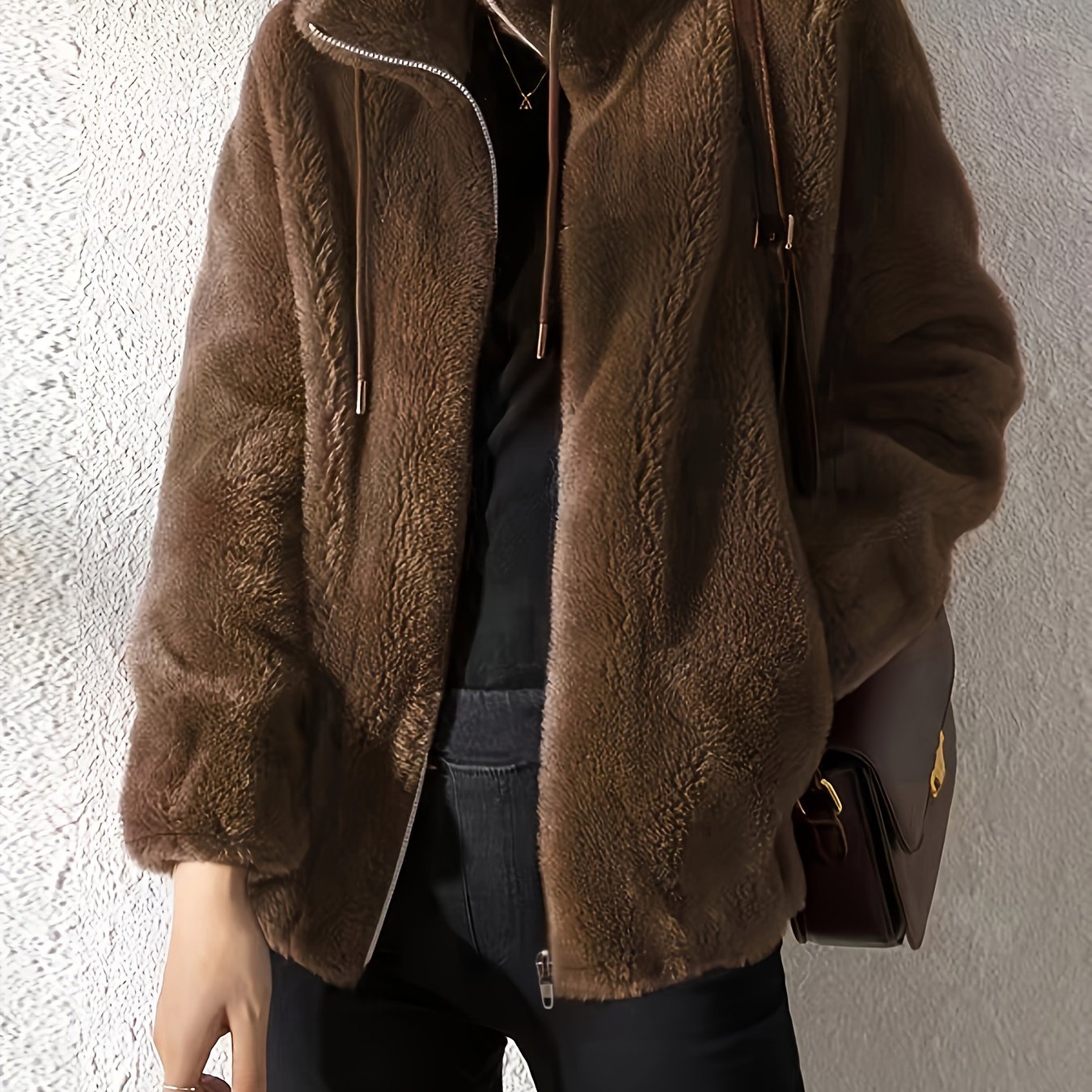 Manteau Teddy à cordon