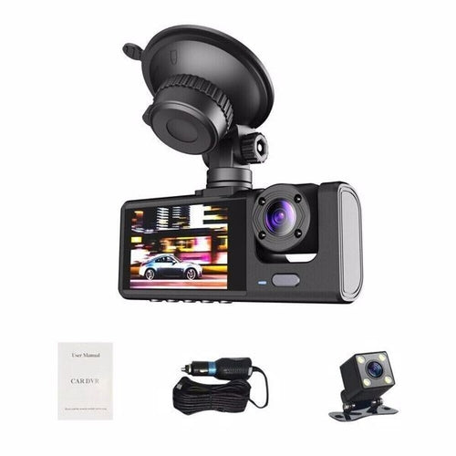 Caméra de bord de voiture avec double objectif intégré avant et arrière Full HD 1080P