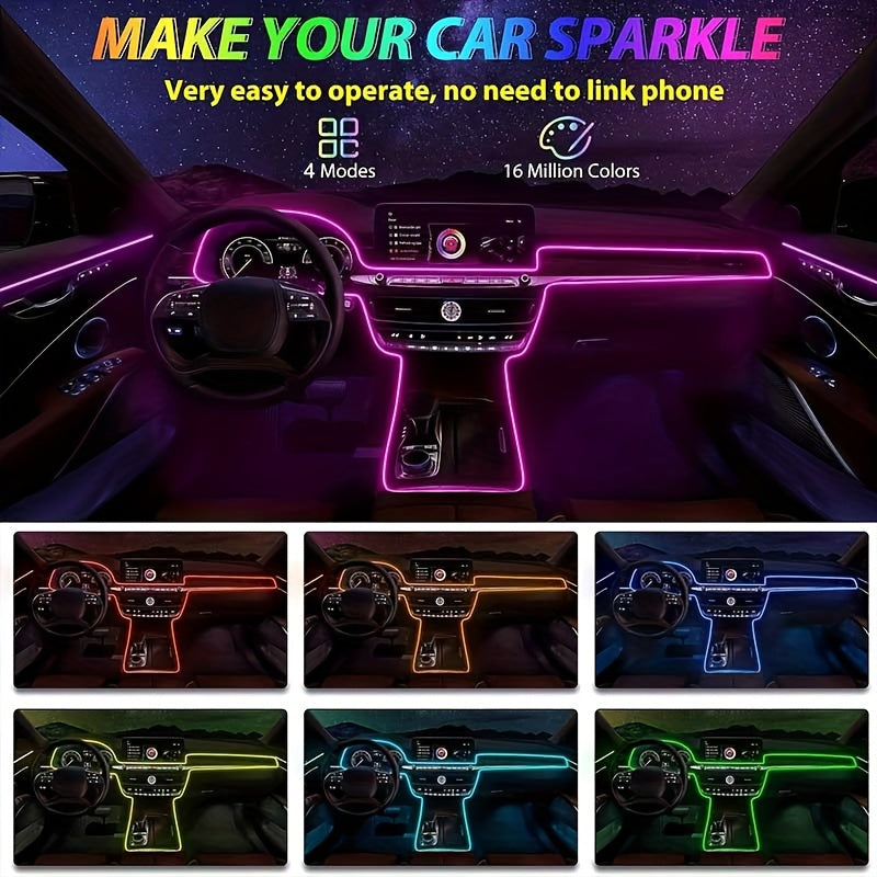 Bande lumineuse LED intérieure de voiture découplable,