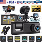 Caméra de bord de voiture avec double objectif intégré avant et arrière Full HD 1080P