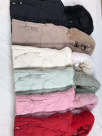 Manteau à col en fourrure à Capuche