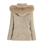 Manteau à col en fourrure à Capuche