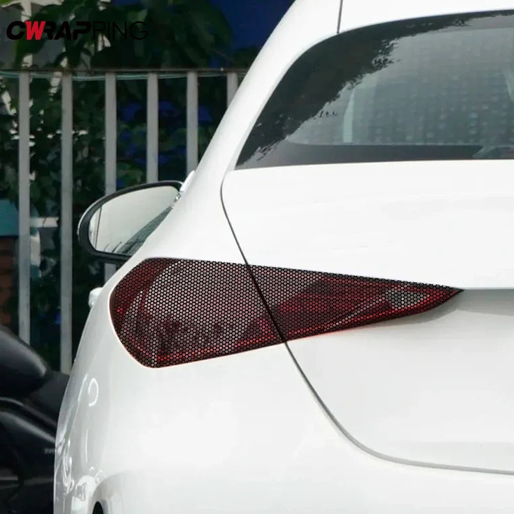 Autocollant pour phare de voiture en vinyle perforé, étanche, anti-rayures