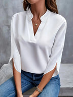 Chemise col en V Élégante et décontractées