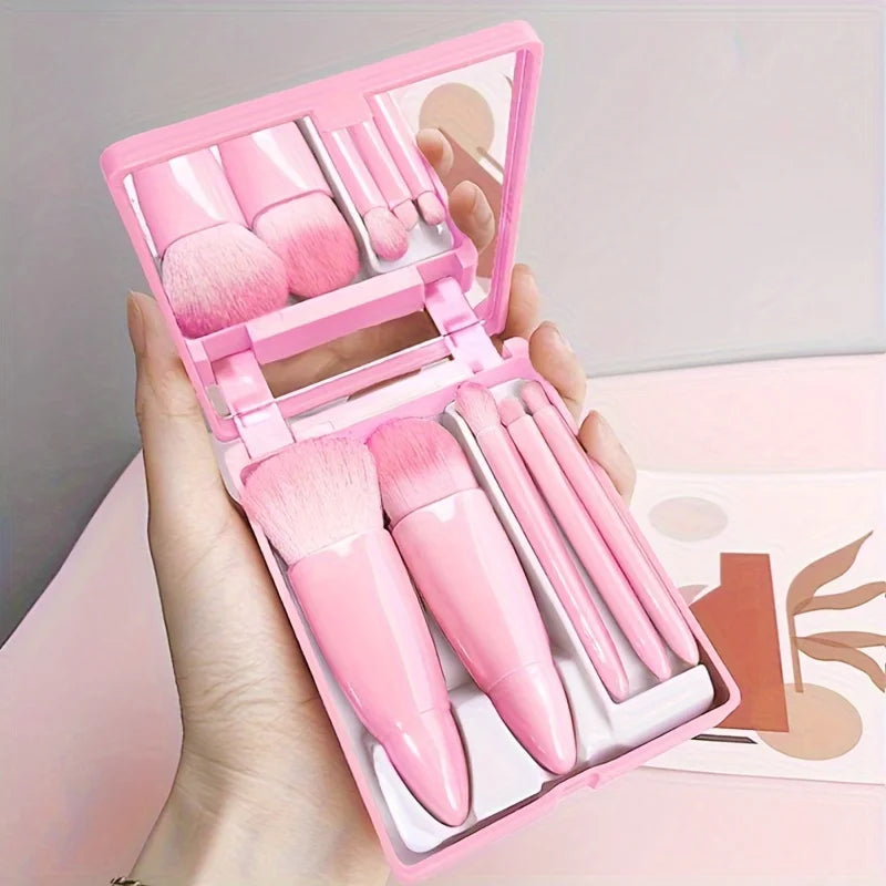 Pinceaux de maquillage portables avec miroir