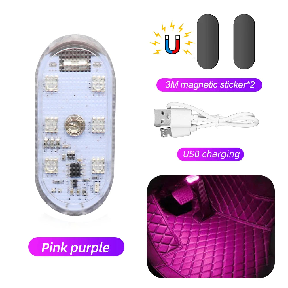 Lumières de voiture multicolores sans fil LED rechargeable