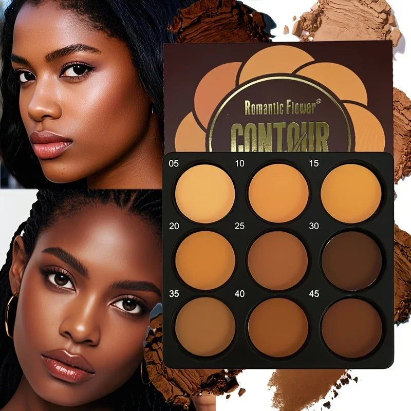 Palette de fond de teint matifiant, contouring, correcteur.