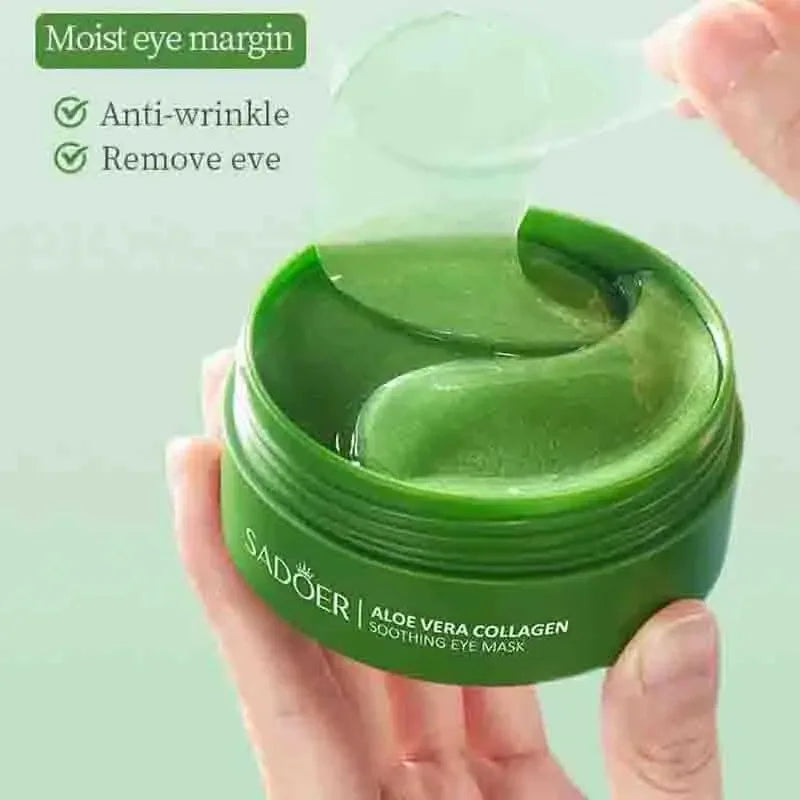 60 pcs Masque l'Aloe Vera et au Collagène Anti-cernes Anti-poches Hydratant Anti-rides