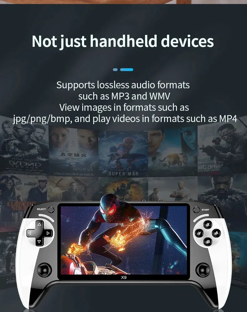 Console de jeux vidéo portable X9 Retro, écran IPS 5,5 pouces