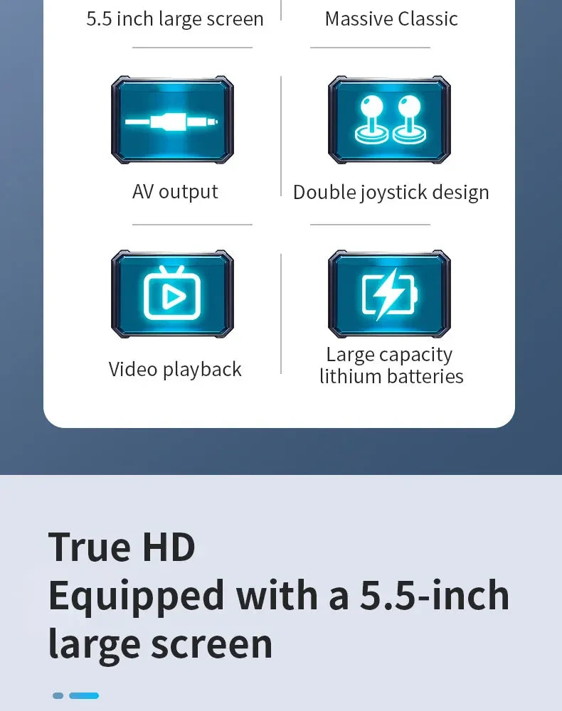 Console de jeux vidéo portable X9 Retro, écran IPS 5,5 pouces