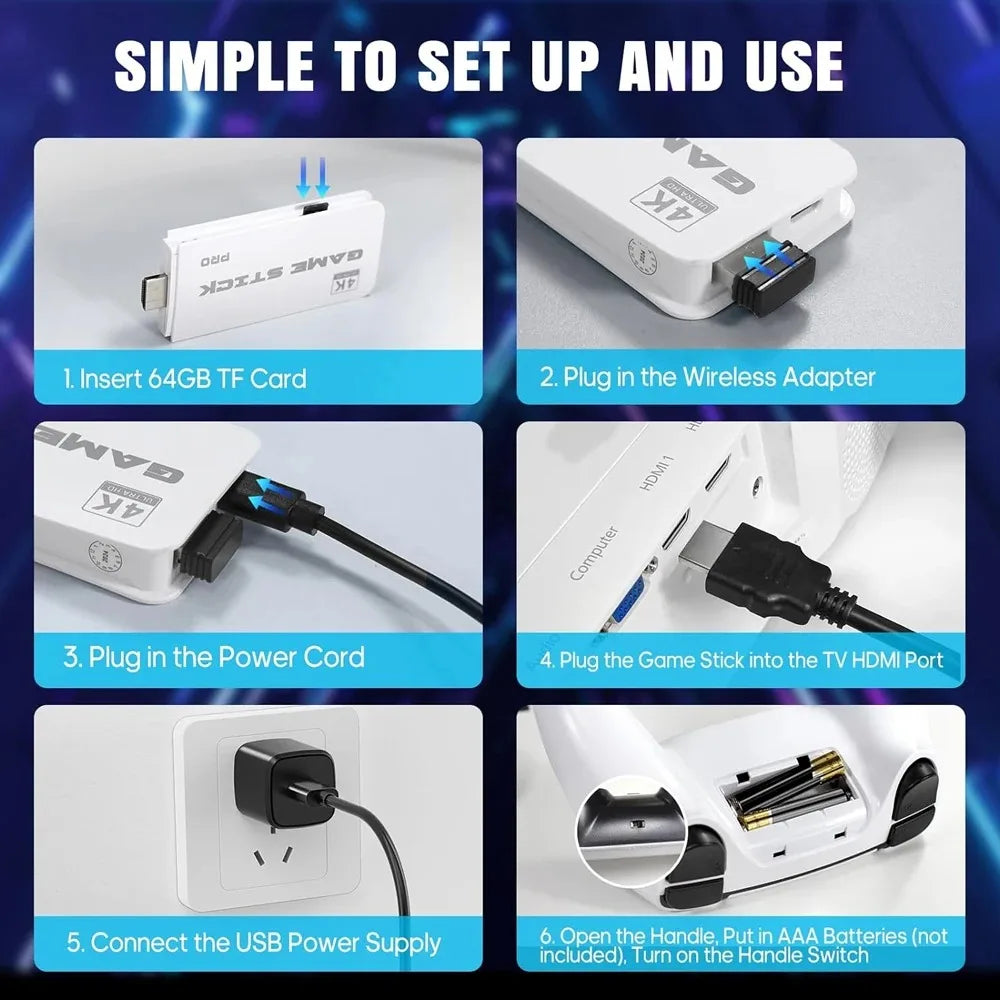 Console de jeux vidéo M15 4K TV Game Stick