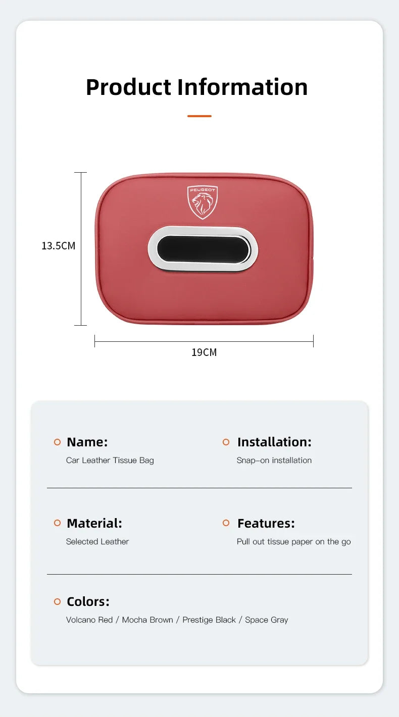 Boîte à mouchoirs en cuir