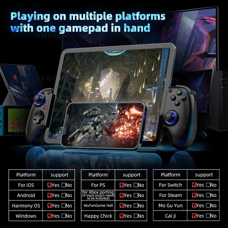 Manette de jeu mobile D10/D10S pour tablette sans fil