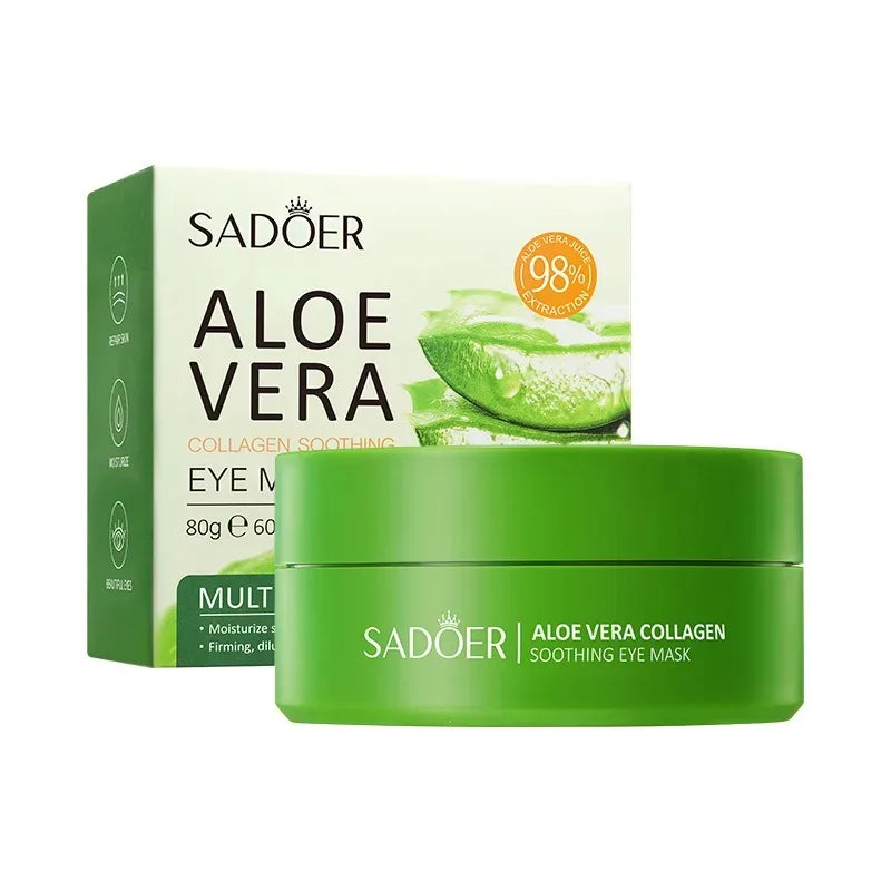60 pcs Masque l'Aloe Vera et au Collagène Anti-cernes Anti-poches Hydratant Anti-rides