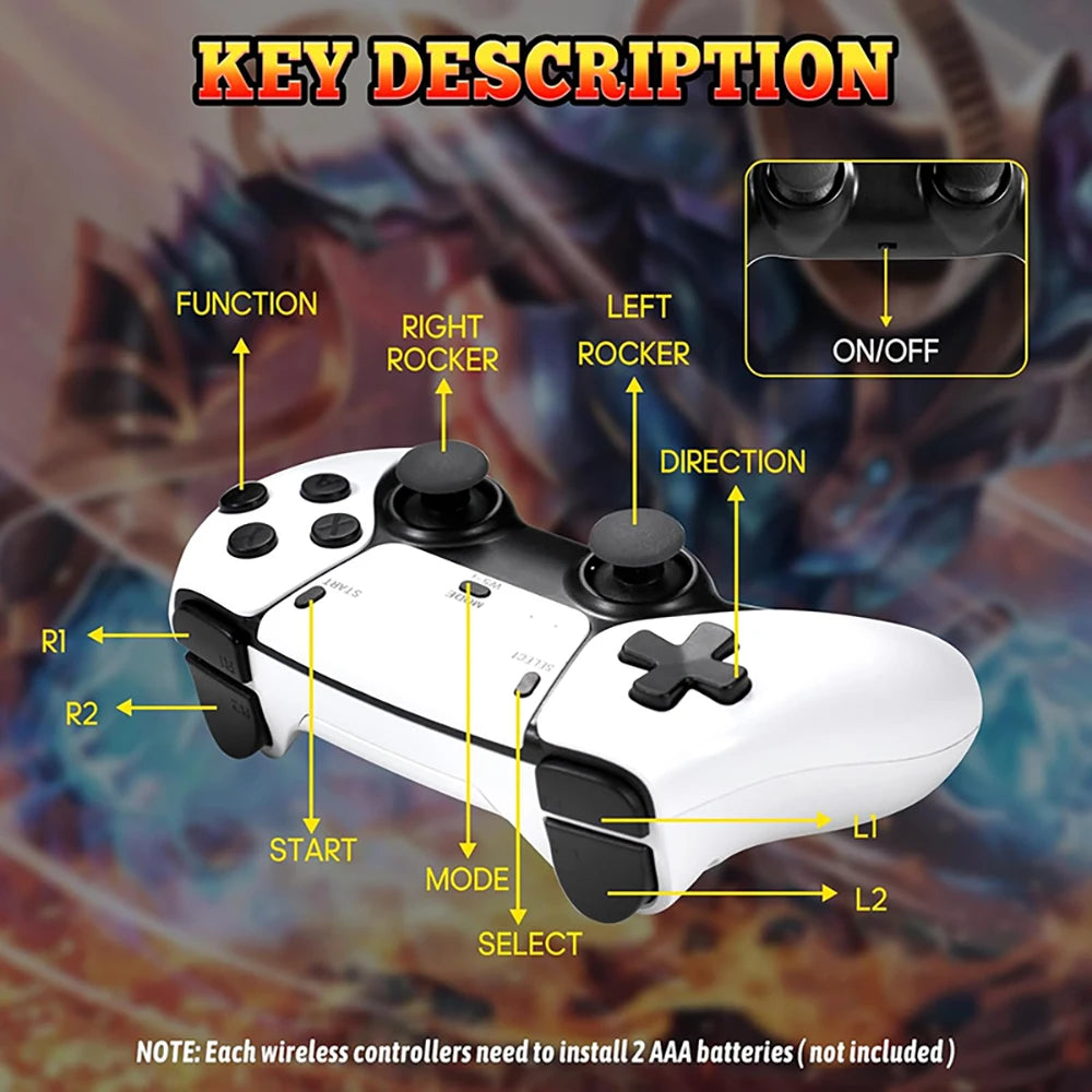 Console de jeux vidéo M15 64 Go avec 3/40000 jeux intégré