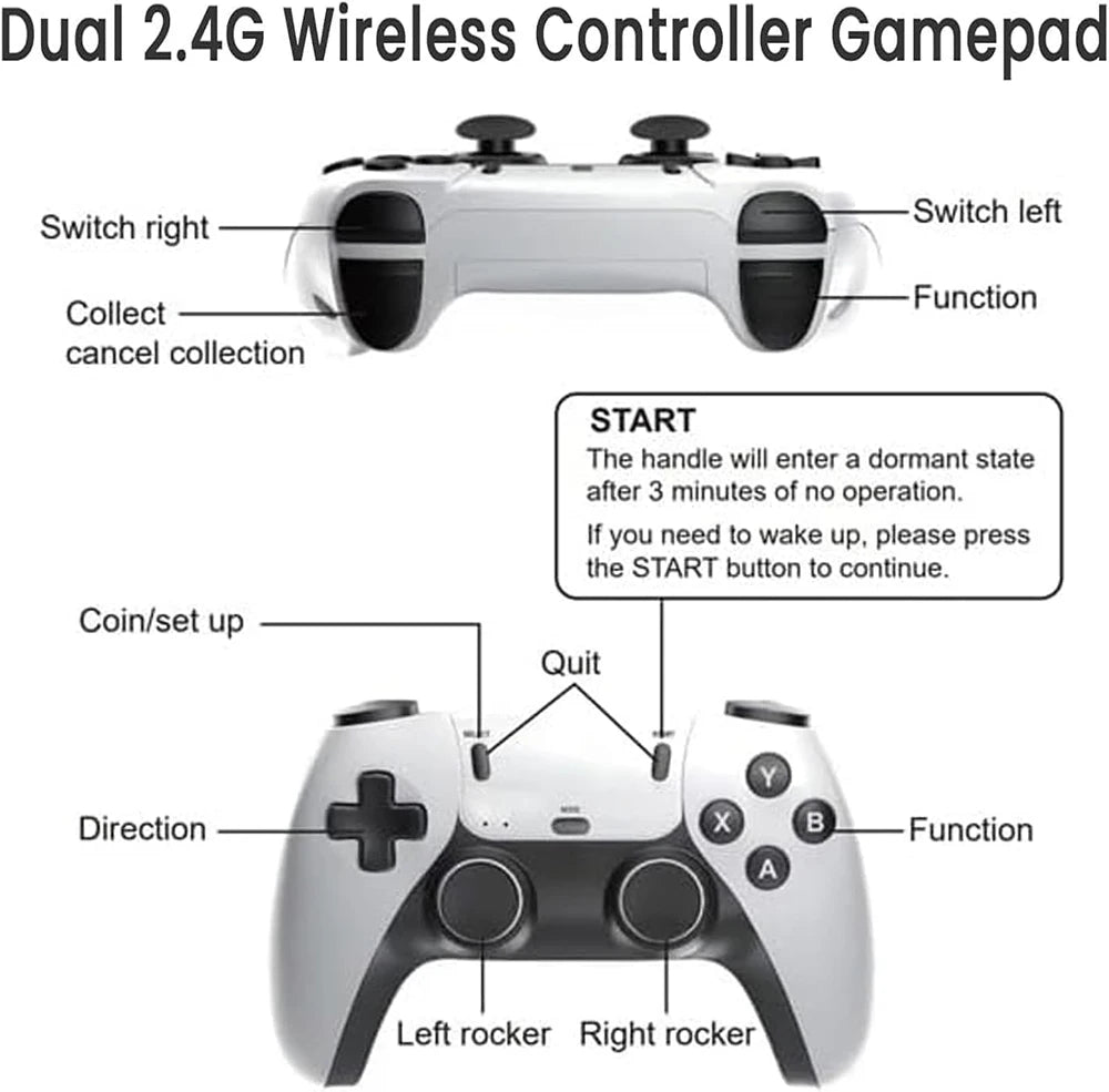 Console de jeux vidéo M15 64 Go avec 3/40000 jeux intégré