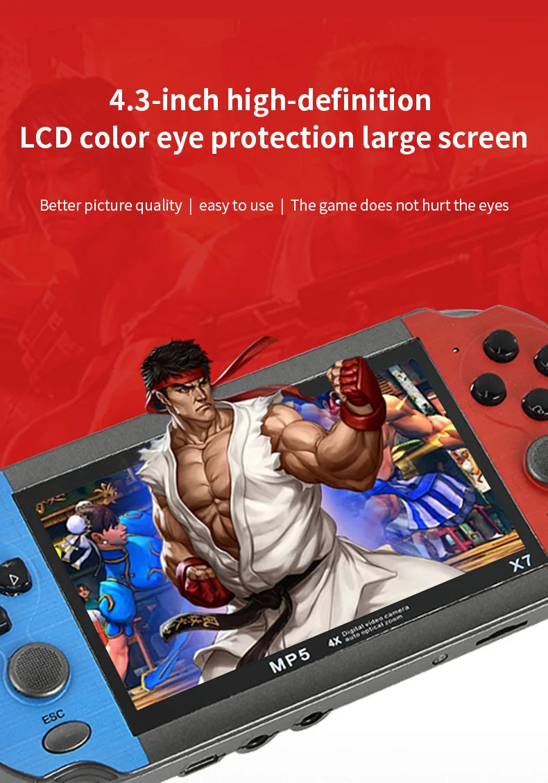 Console de jeu portable X7 4,3 pouces