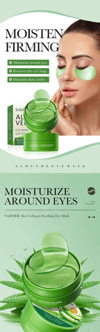 60 pcs Masque l'Aloe Vera et au Collagène Anti-cernes Anti-poches Hydratant Anti-rides