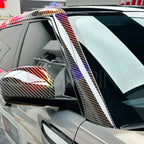 Autocollants en fibre de carbone arc-en-ciel laser