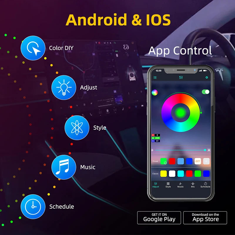 Bandes LED Contrôle via application Bluetooth
