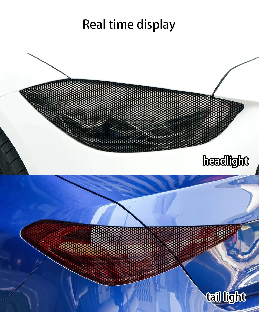 Autocollant pour phare de voiture en vinyle perforé, étanche, anti-rayures