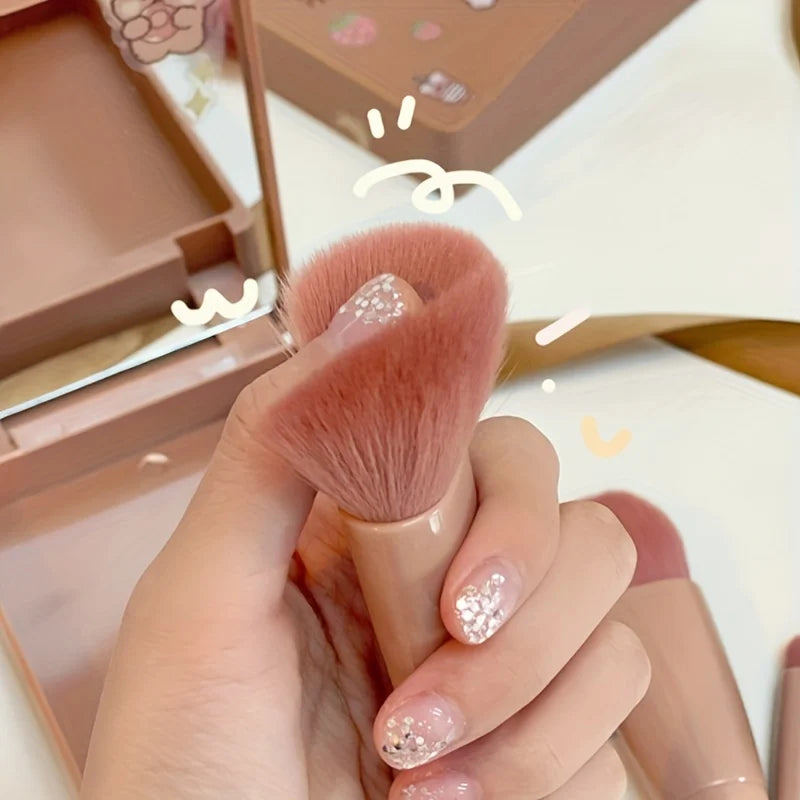Pinceaux de maquillage portables avec miroir