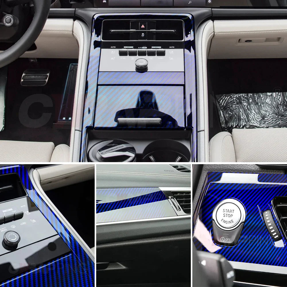 Autocollants en fibre de carbone arc-en-ciel laser