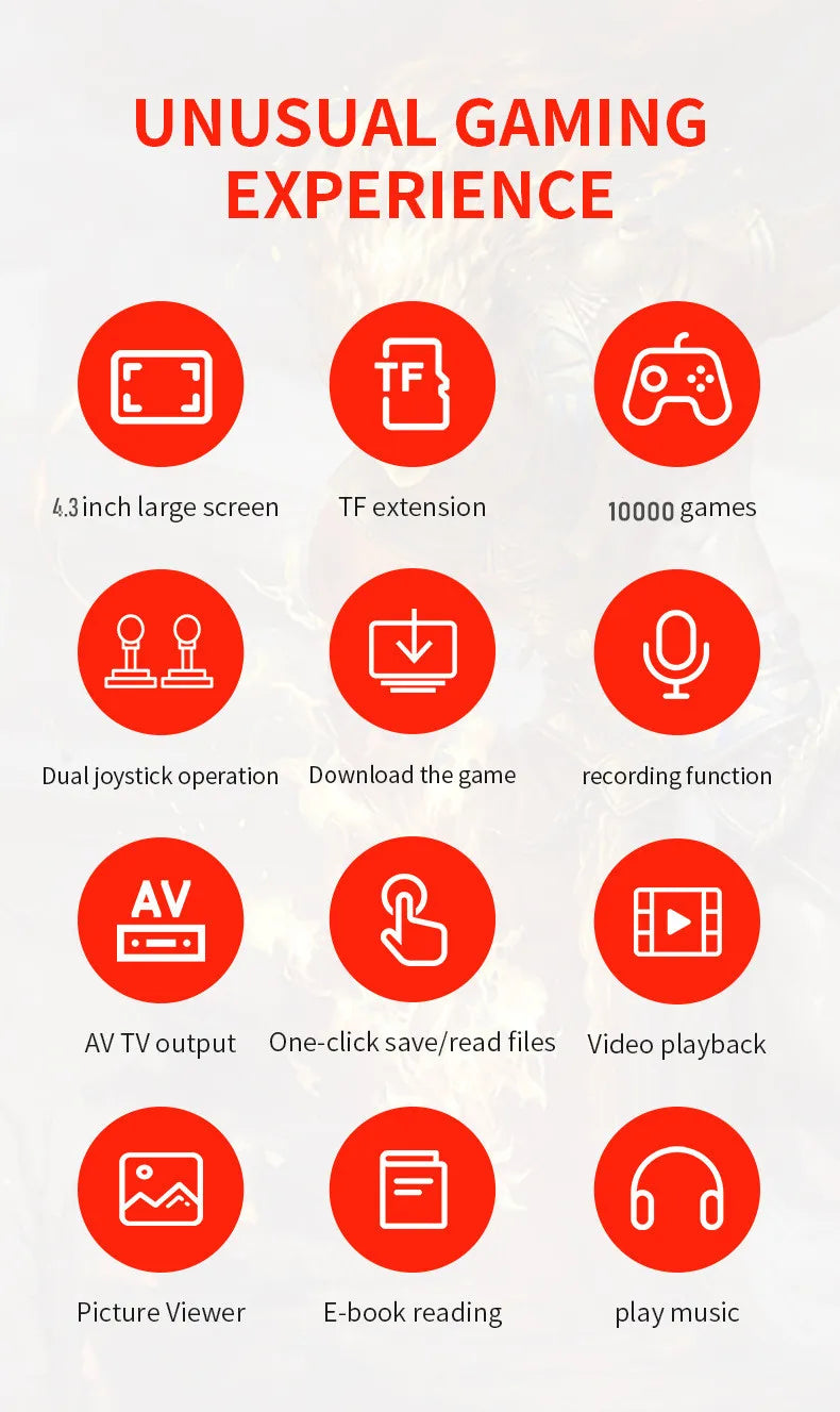 Console de jeu portable X7 4,3 pouces