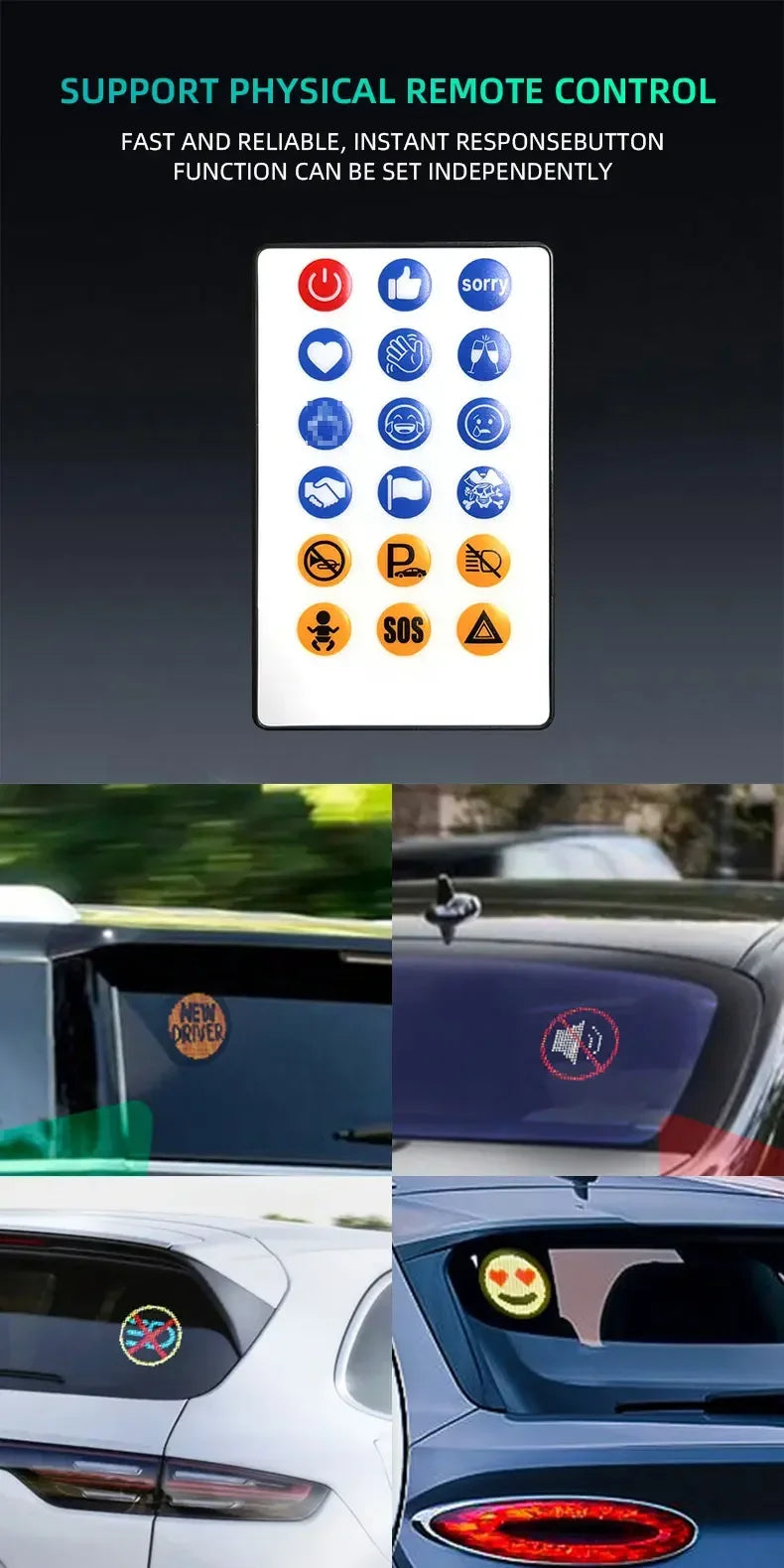 Affichage LED pour voiture écran Pixel Art,  contrôle via application