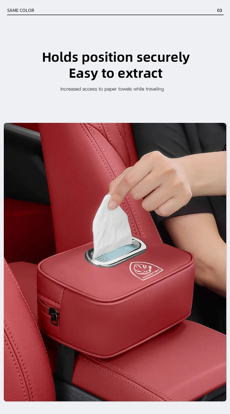 Boîte à mouchoirs en cuir