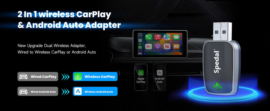 Adaptateur Car Play filaire  sans fil 2-en-1