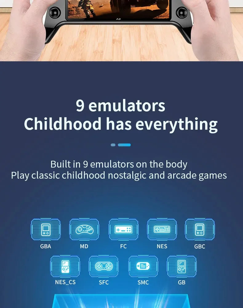 Console de jeux vidéo portable X9 Retro, écran IPS 5,5 pouces