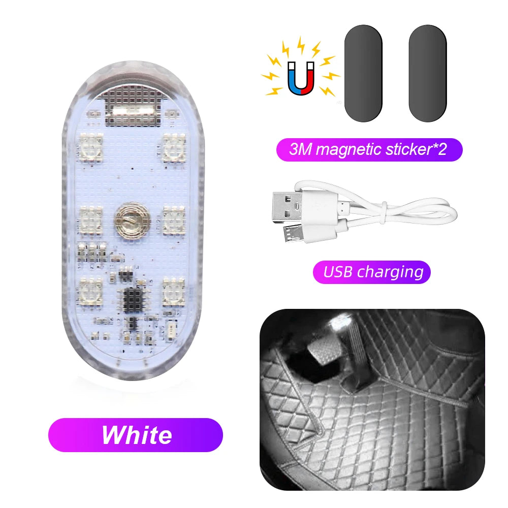 Lumières de voiture multicolores sans fil LED rechargeable