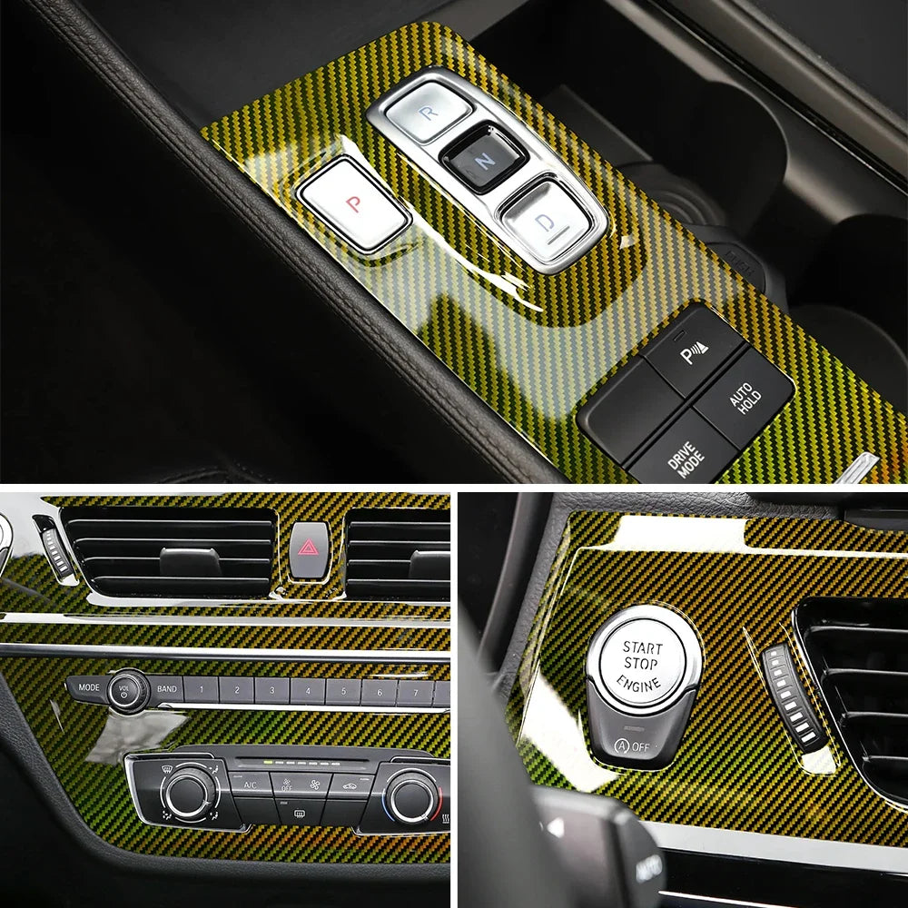 Autocollants en fibre de carbone arc-en-ciel laser