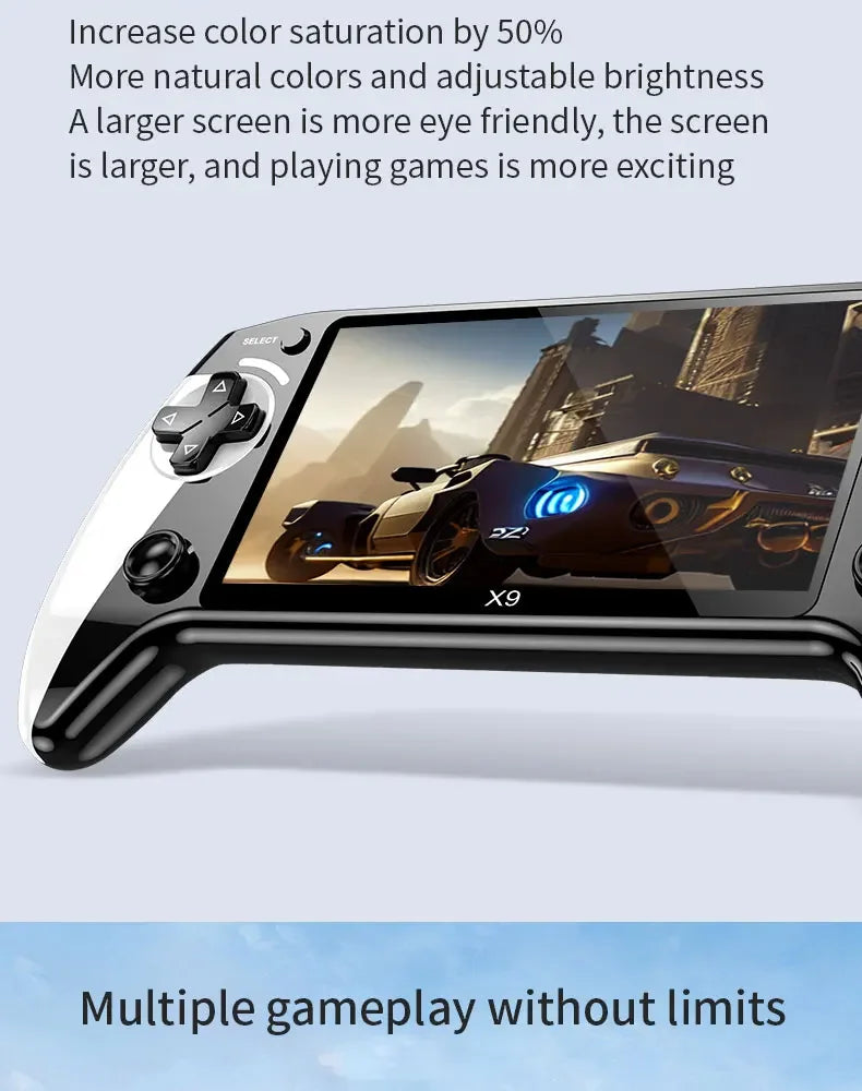 Console de jeux vidéo portable X9 Retro, écran IPS 5,5 pouces