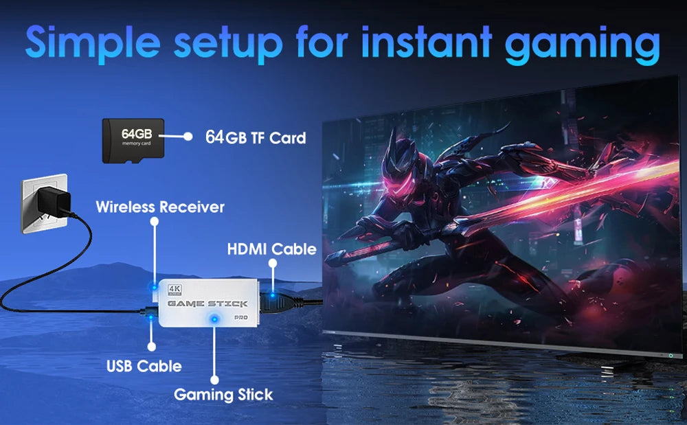 Console de jeux vidéo M15 64 Go avec 3/40000 jeux intégré