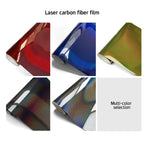 Autocollants en fibre de carbone arc-en-ciel laser