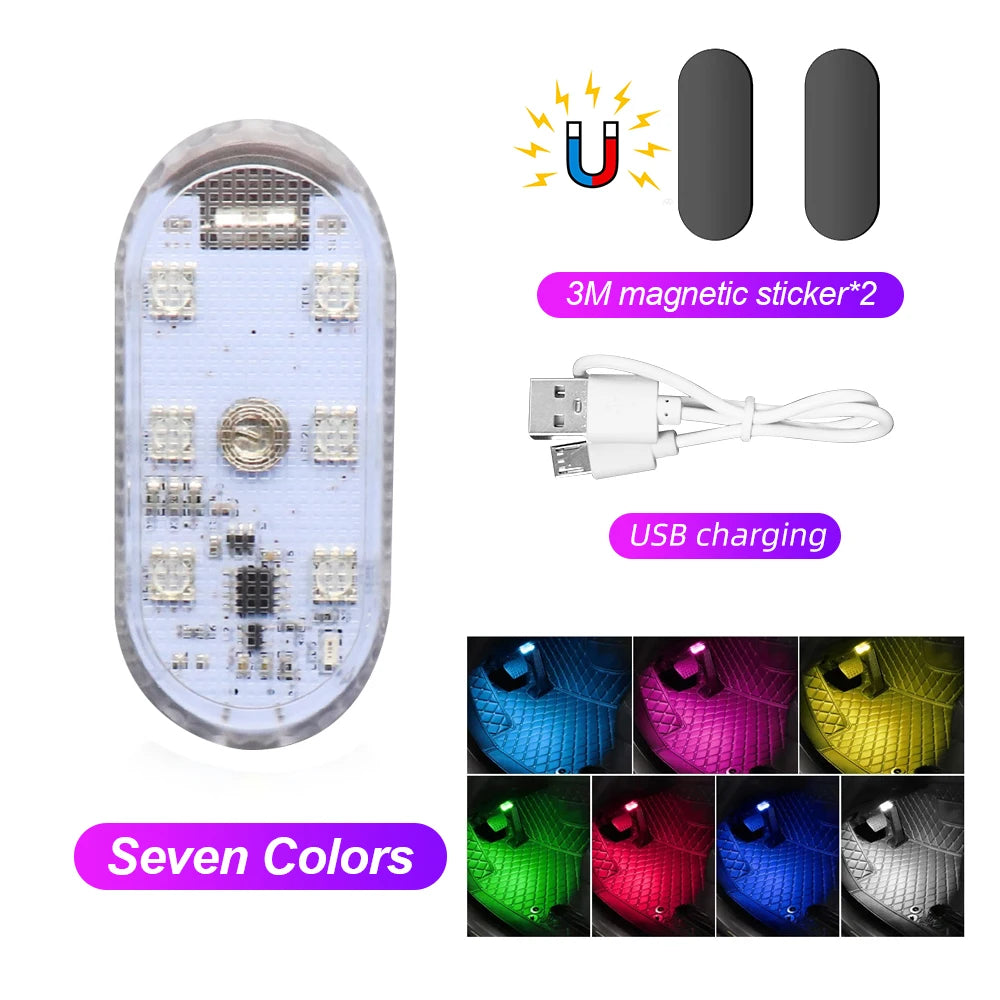 Lumières de voiture multicolores sans fil LED rechargeable