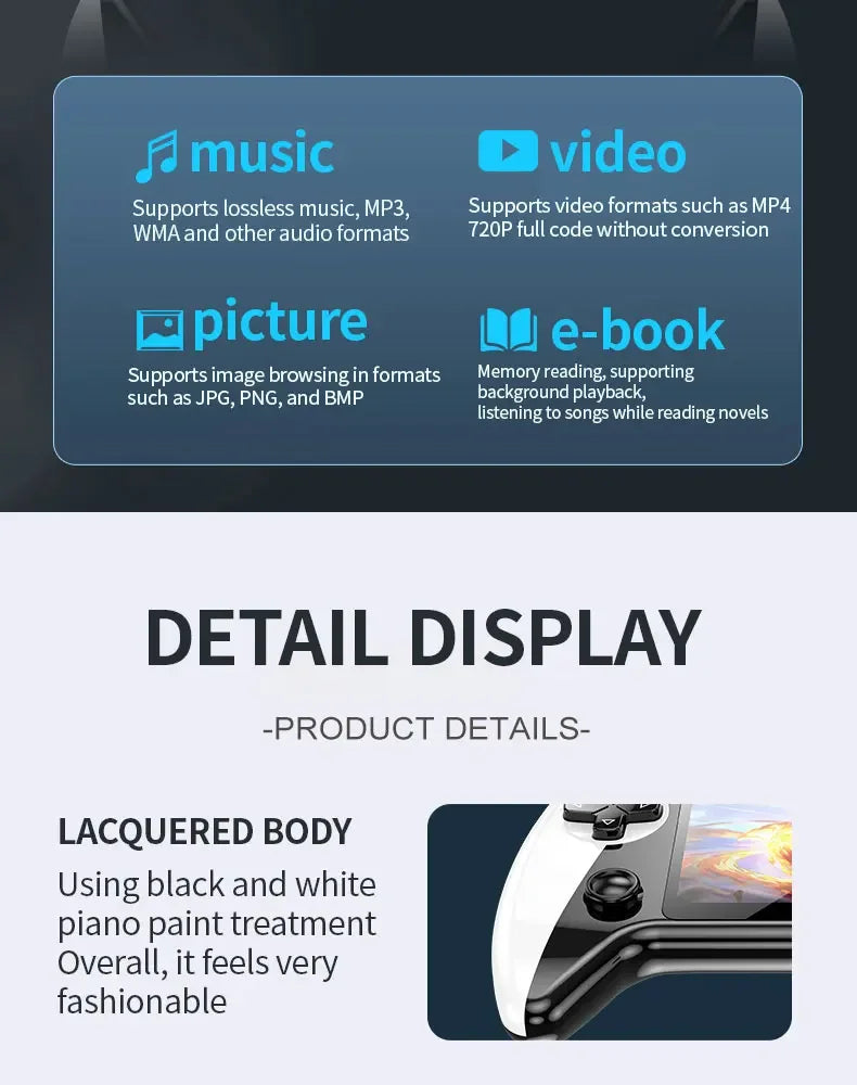 Console de jeux vidéo portable X9 Retro, écran IPS 5,5 pouces