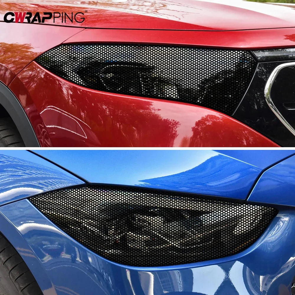 Autocollant pour phare de voiture en vinyle perforé, étanche, anti-rayures