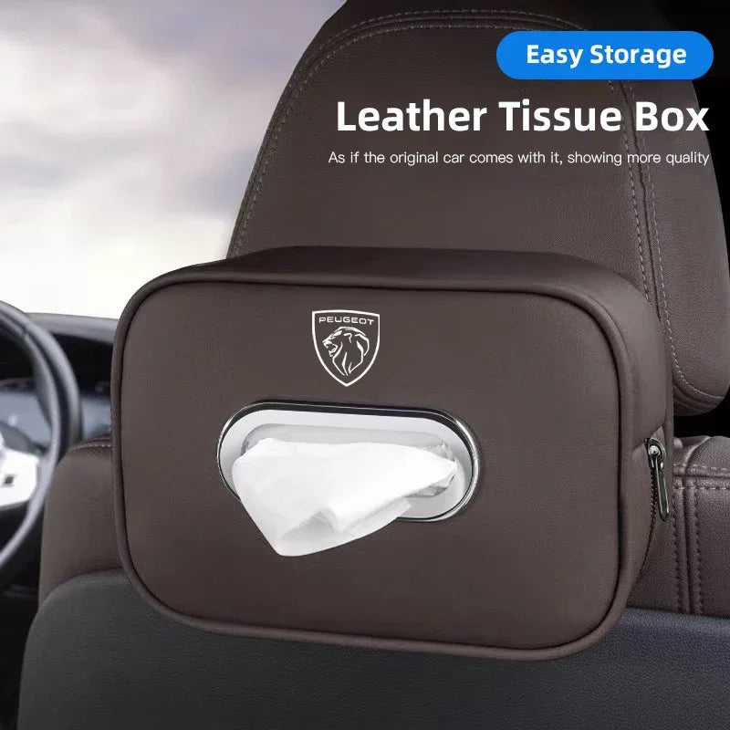 Boîte à mouchoirs en cuir