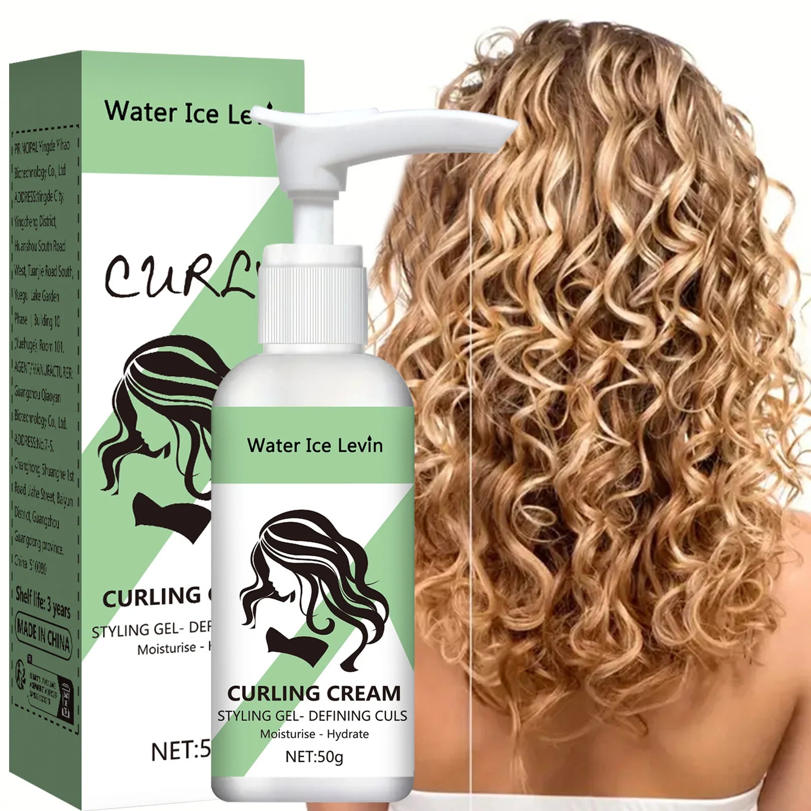Crème  pour cheveux bouclés, formule hydratante