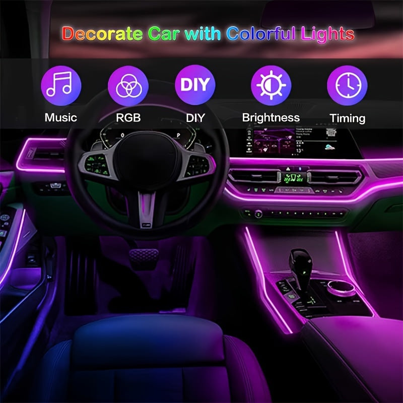 Bande lumineuse LED intérieure de voiture découplable,