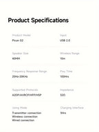 Casque de jeu sans fil Picun G2,