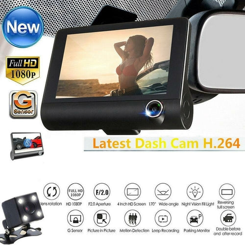 Caméra de voiture DVR 3 objectifs