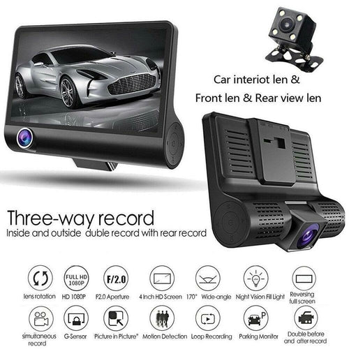Caméra de voiture DVR 3 objectifs